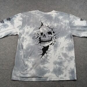 Lurking Class Shirt Mens Large Gray Skull Tie Dye Long Sleeve Tee Tagless